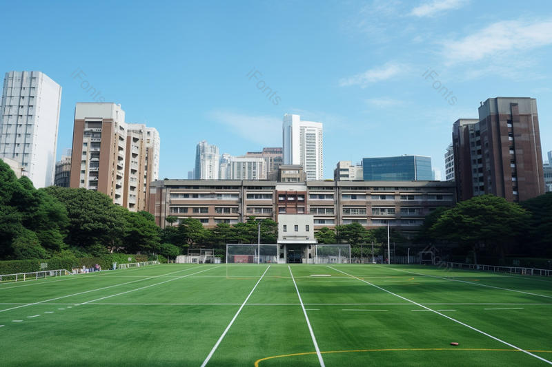 大学蓝天草坪建筑楼参天绿树实拍摄影图,高清,摄影图,摄影图片,图片大全,摄影图免费下载